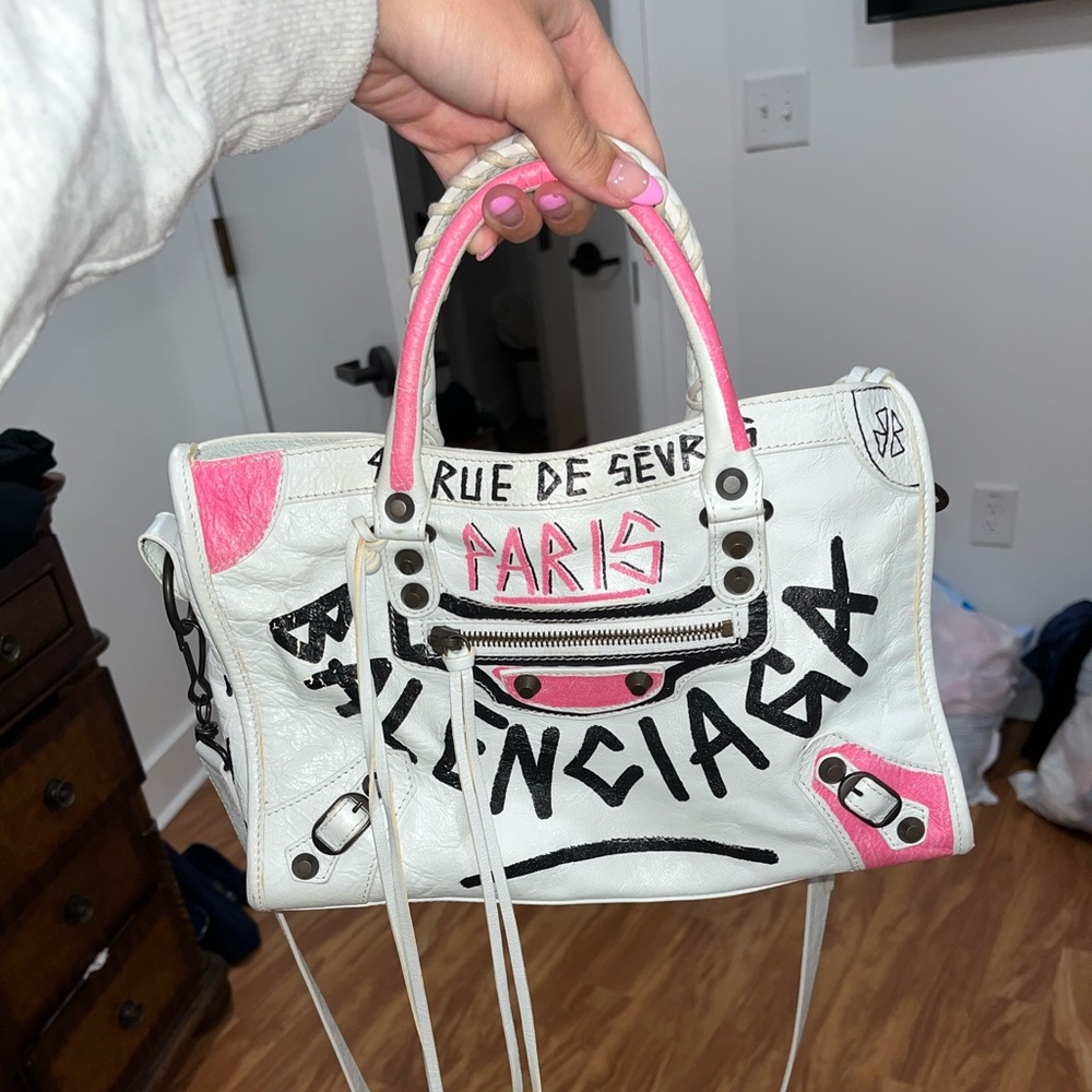 Balenciaga Graffiti Motorcycle Bag